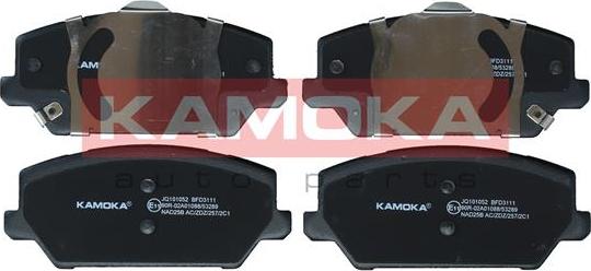 Kamoka JQ101052 - Kit de plaquettes de frein, frein à disque cwaw.fr