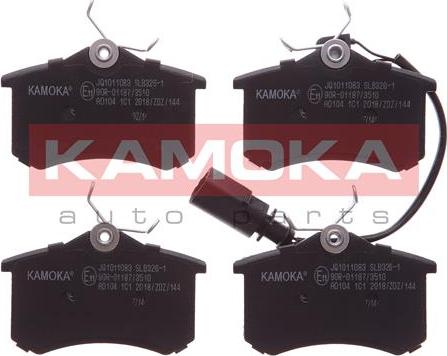 Kamoka JQ1011083 - Kit de plaquettes de frein, frein à disque cwaw.fr