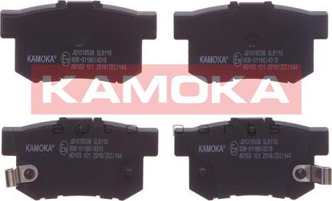 Kamoka JQ1018538 - Kit de plaquettes de frein, frein à disque cwaw.fr