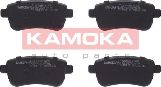 Kamoka JQ1018364 - Kit de plaquettes de frein, frein à disque cwaw.fr