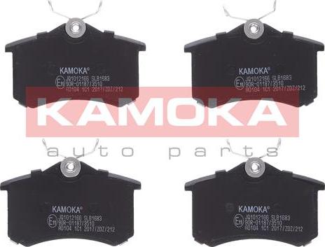 Kamoka JQ1012166 - Kit de plaquettes de frein, frein à disque cwaw.fr