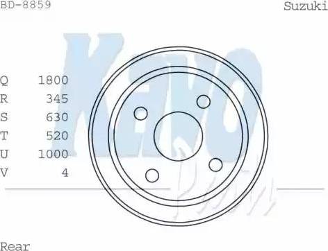 Kavo Parts BD-8859 - Tambour de frein cwaw.fr