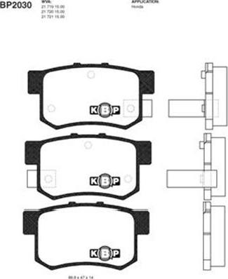 Kavo Parts BP-2030 - Kit de plaquettes de frein, frein à disque cwaw.fr