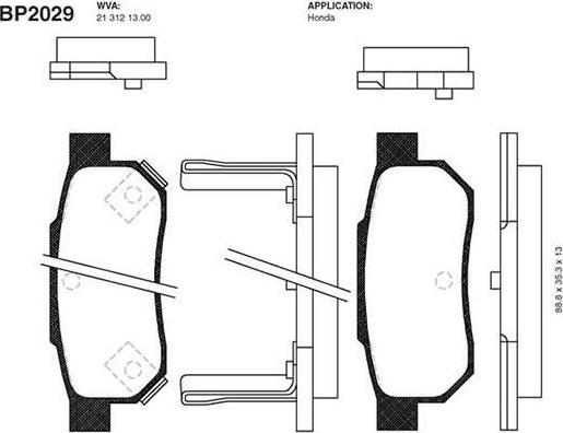 Kavo Parts BP-2029 - Kit de plaquettes de frein, frein à disque cwaw.fr