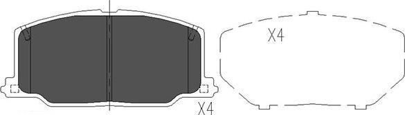 Kavo Parts KBP-9036 - Kit de plaquettes de frein, frein à disque cwaw.fr