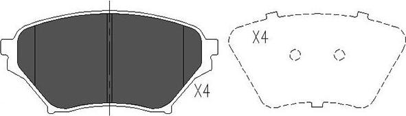 Kavo Parts KBP-4549 - Kit de plaquettes de frein, frein à disque cwaw.fr