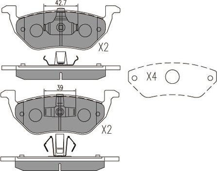 Kavo Parts KBP-4568 - Kit de plaquettes de frein, frein à disque cwaw.fr