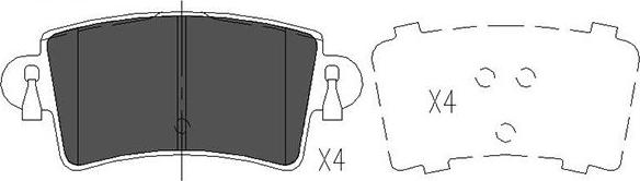 Kavo Parts KBP-6564 - Kit de plaquettes de frein, frein à disque cwaw.fr