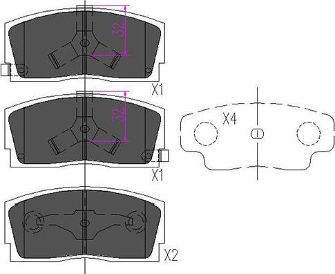 Kavo Parts KBP-1501 - Kit de plaquettes de frein, frein à disque cwaw.fr