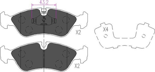 Kavo Parts KBP-1004 - Kit de plaquettes de frein, frein à disque cwaw.fr