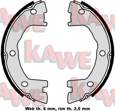 Kawe 09250 - Jeu de mâchoires de frein, frein de stationnement cwaw.fr