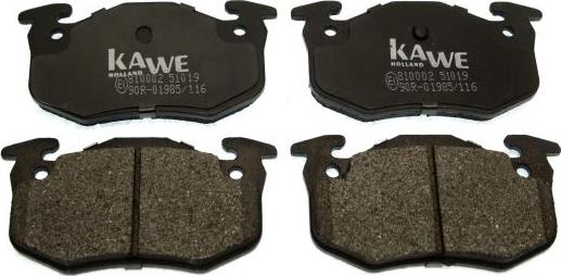 Kawe 810002 - Kit de plaquettes de frein, frein à disque cwaw.fr