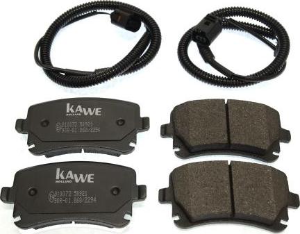 Kawe 810072 - Kit de plaquettes de frein, frein à disque cwaw.fr