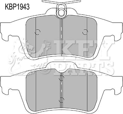 Key Parts KBP1943 - Kit de plaquettes de frein, frein à disque cwaw.fr