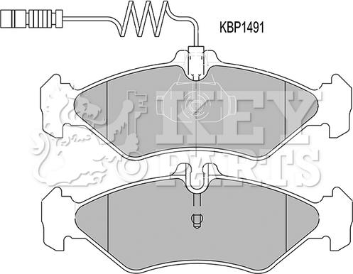 Key Parts KBP1491 - Kit de plaquettes de frein, frein à disque cwaw.fr