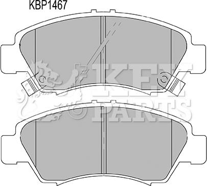 Key Parts KBP1467 - Kit de plaquettes de frein, frein à disque cwaw.fr