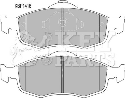 Key Parts KBP1416 - Kit de plaquettes de frein, frein à disque cwaw.fr