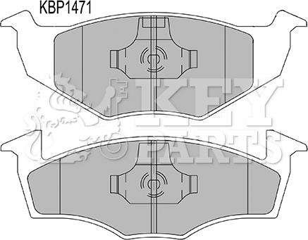 Key Parts KBP1471 - Kit de plaquettes de frein, frein à disque cwaw.fr