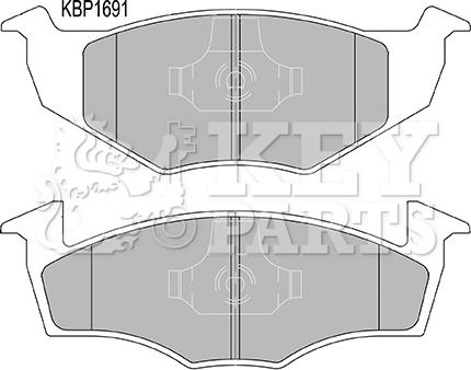 Key Parts KBP1691 - Kit de plaquettes de frein, frein à disque cwaw.fr