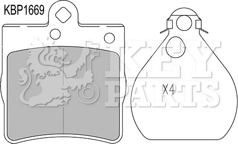 Key Parts KBP1669 - Kit de plaquettes de frein, frein à disque cwaw.fr