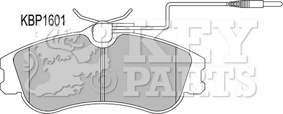 Key Parts KBP1601 - Kit de plaquettes de frein, frein à disque cwaw.fr