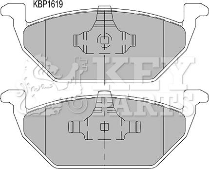 Key Parts KBP1619 - Kit de plaquettes de frein, frein à disque cwaw.fr