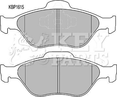 Key Parts KBP1615 - Kit de plaquettes de frein, frein à disque cwaw.fr