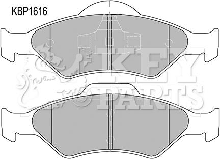 Key Parts KBP1616 - Kit de plaquettes de frein, frein à disque cwaw.fr