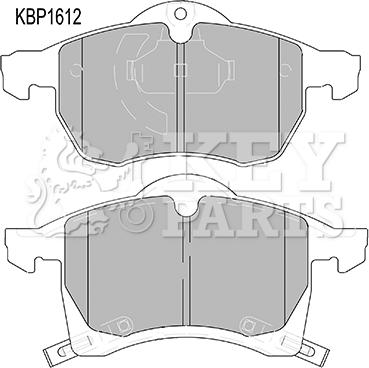 Key Parts KBP1612 - Kit de plaquettes de frein, frein à disque cwaw.fr