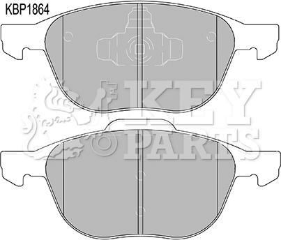 Key Parts KBP1864 - Kit de plaquettes de frein, frein à disque cwaw.fr