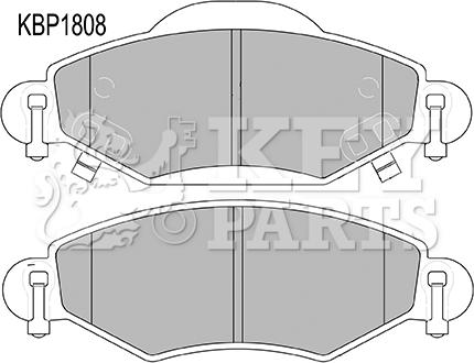 Key Parts KBP1808 - Kit de plaquettes de frein, frein à disque cwaw.fr