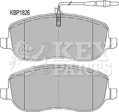 Key Parts KBP1826 - Kit de plaquettes de frein, frein à disque cwaw.fr