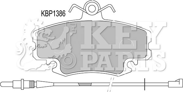 Key Parts KBP1386 - Kit de plaquettes de frein, frein à disque cwaw.fr