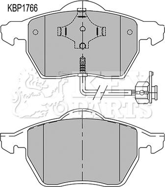 Key Parts KBP1766 - Kit de plaquettes de frein, frein à disque cwaw.fr