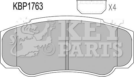 Key Parts KBP1763 - Kit de plaquettes de frein, frein à disque cwaw.fr