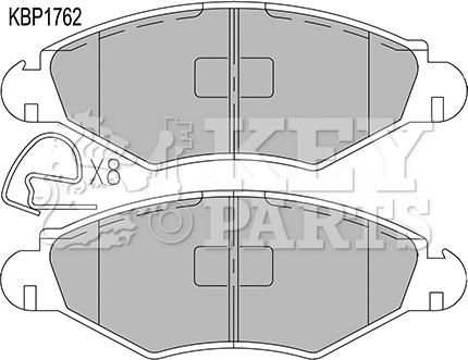 Key Parts KBP1762 - Kit de plaquettes de frein, frein à disque cwaw.fr