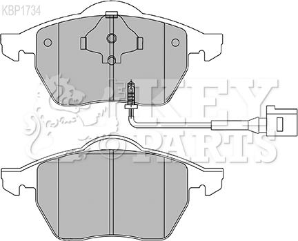 Key Parts KBP1734 - Kit de plaquettes de frein, frein à disque cwaw.fr