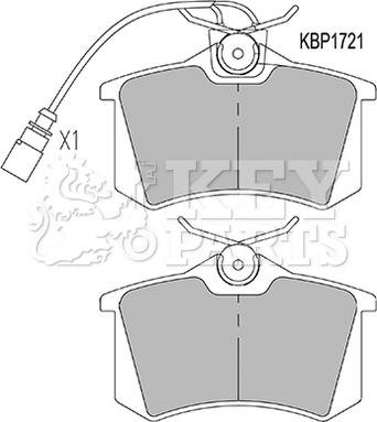 Key Parts KBP1721 - Kit de plaquettes de frein, frein à disque cwaw.fr