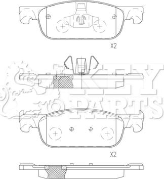 Key Parts KBP2591 - Kit de plaquettes de frein, frein à disque cwaw.fr