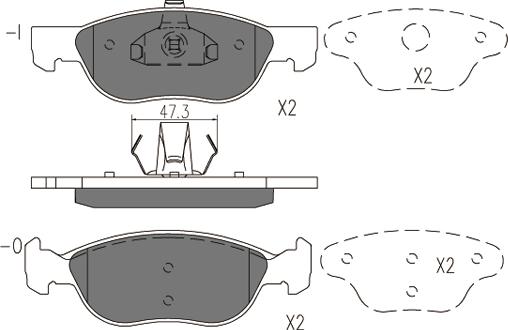 Klaxcar France 24121z - Kit de plaquettes de frein, frein à disque cwaw.fr