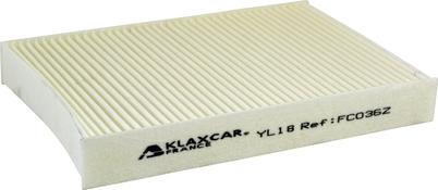 Klaxcar France FC036z - Filtre, air de l'habitacle cwaw.fr