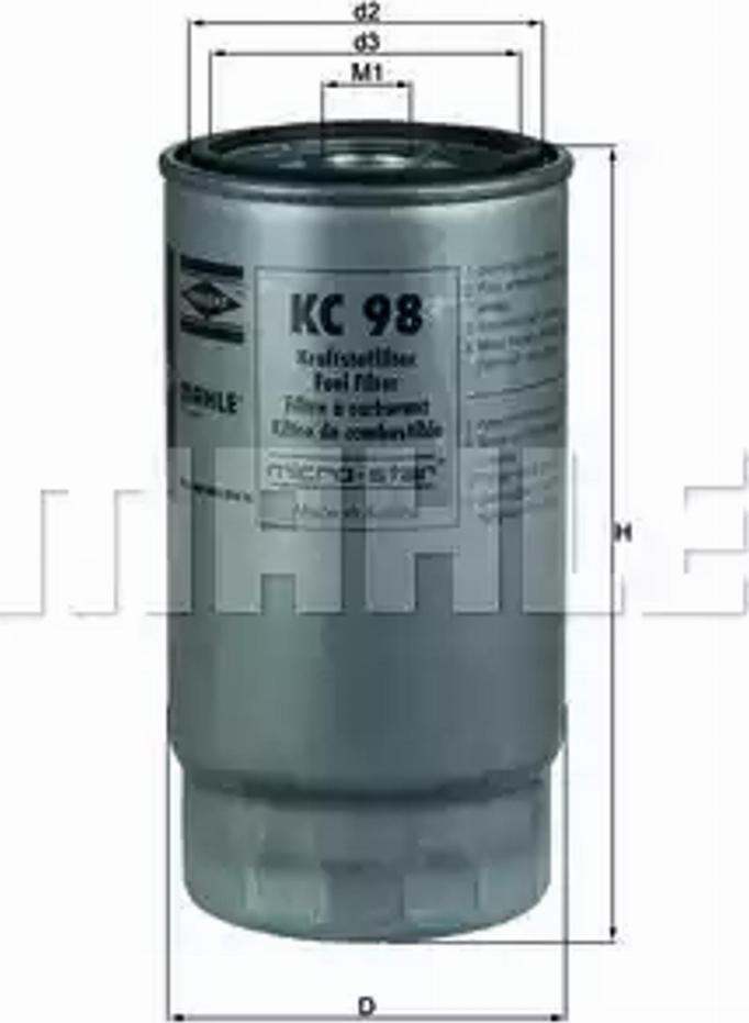 KNECHT KC 98 - Filtre à carburant cwaw.fr