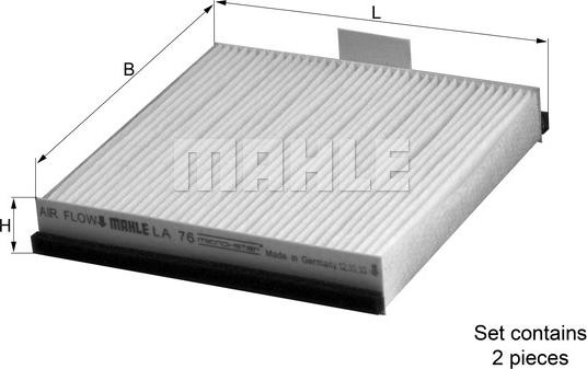 KNECHT LA 76/S - Filtre, air de l'habitacle cwaw.fr