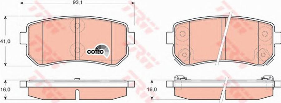 Konstein 5611420 - Kit de plaquettes de frein, frein à disque cwaw.fr