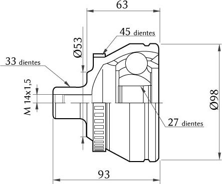 KSH EUROPE 1860.0068008 - Jeu de joints, arbre de transmission cwaw.fr