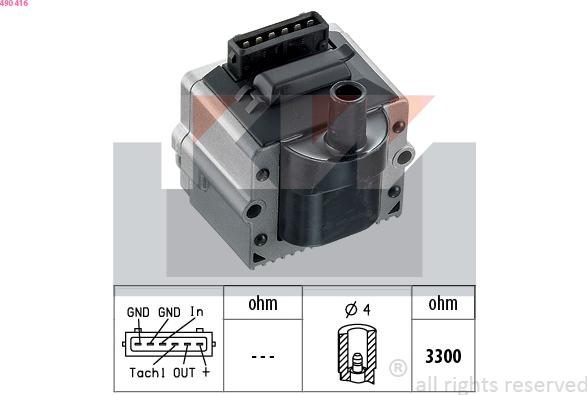 KW 490 416 - Bobine d'allumage cwaw.fr