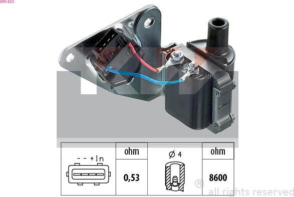 KW 490 423 - Bobine d'allumage cwaw.fr