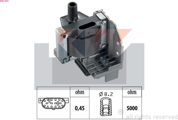 KW 490 303 - Bobine d'allumage cwaw.fr