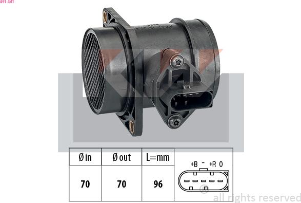 KW 491 441 - Débitmètre de masse d'air cwaw.fr