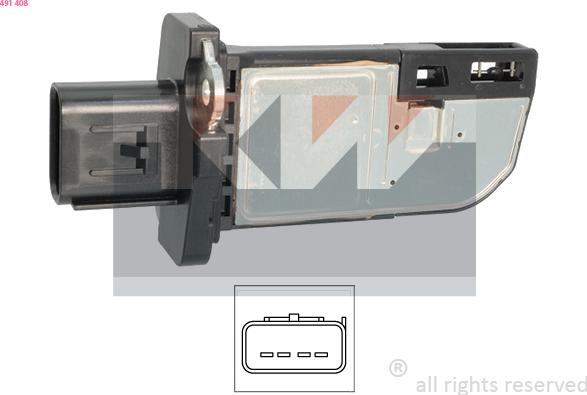 KW 491 408 - Débitmètre de masse d'air cwaw.fr